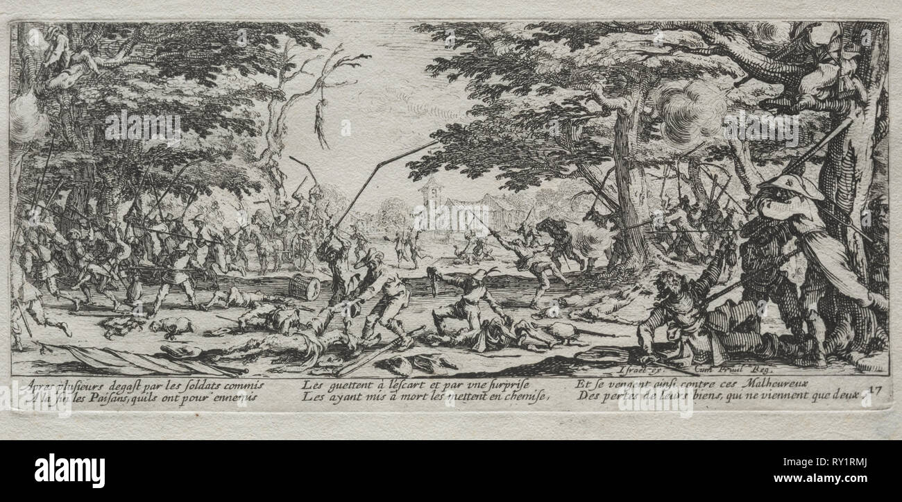 Das große Elend der Krieg: der Bauer Rache, 1633. Jacques Callot (Französisch, 1592-1635). Ätzen Stockfoto