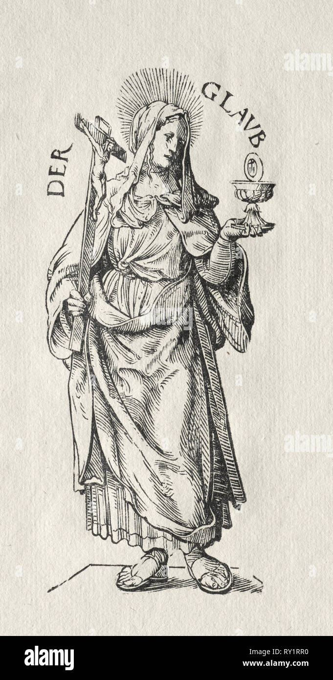 Die sieben Tugenden: Glaube. Hans Burgkmair (Deutsch, 1473-1531). Holzschnitt Stockfoto