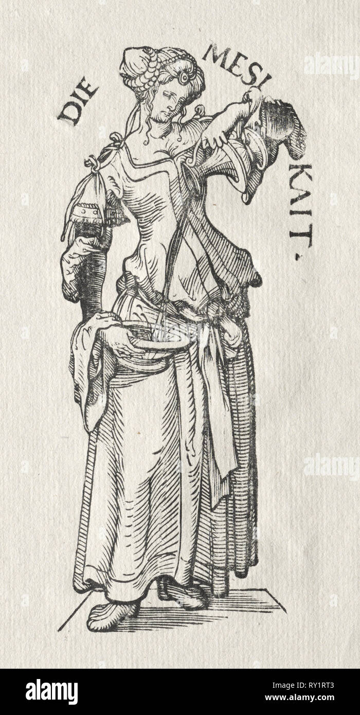 Die sieben Tugenden: die Mäßigung. Hans Burgkmair (Deutsch, 1473-1531). Holzschnitt Stockfoto