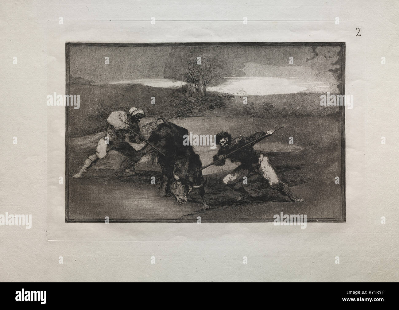 Stierkampf: Eine andere Art der Jagd zu Fuß, 1876. Francisco de Goya (Spanisch, 1746-1828). Gravur Stockfoto