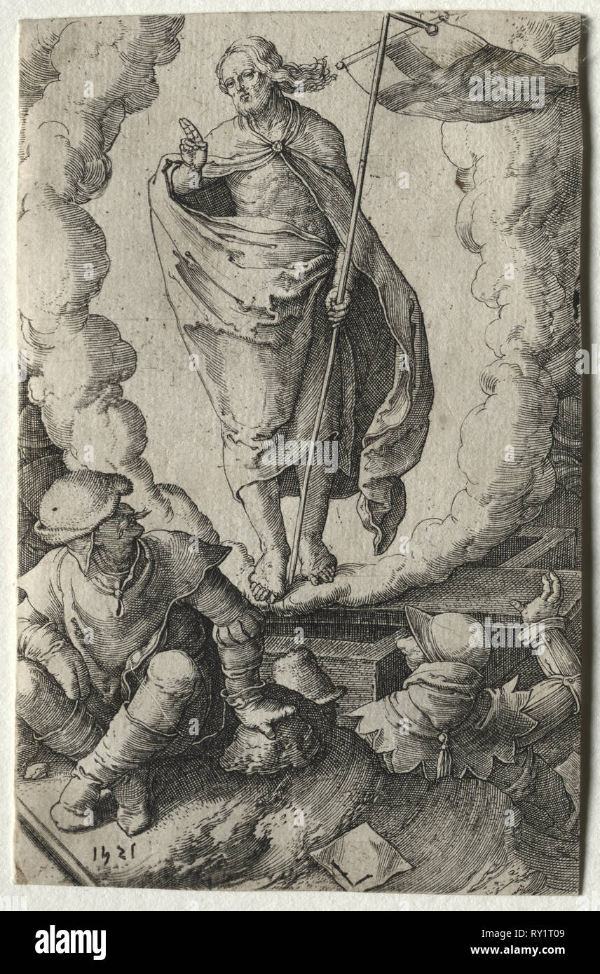 Die Leidenschaft: die Auferstehung, 1521. Lucas van Leyden (Niederländisch, 1494-1533). Gravur Stockfoto