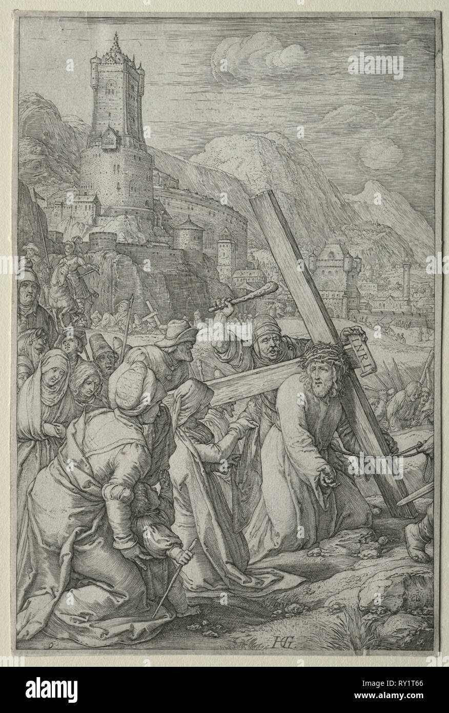 Die Leidenschaft. Hendrick Goltzius (Niederländisch, 1558 - 1617). Gravur Stockfoto