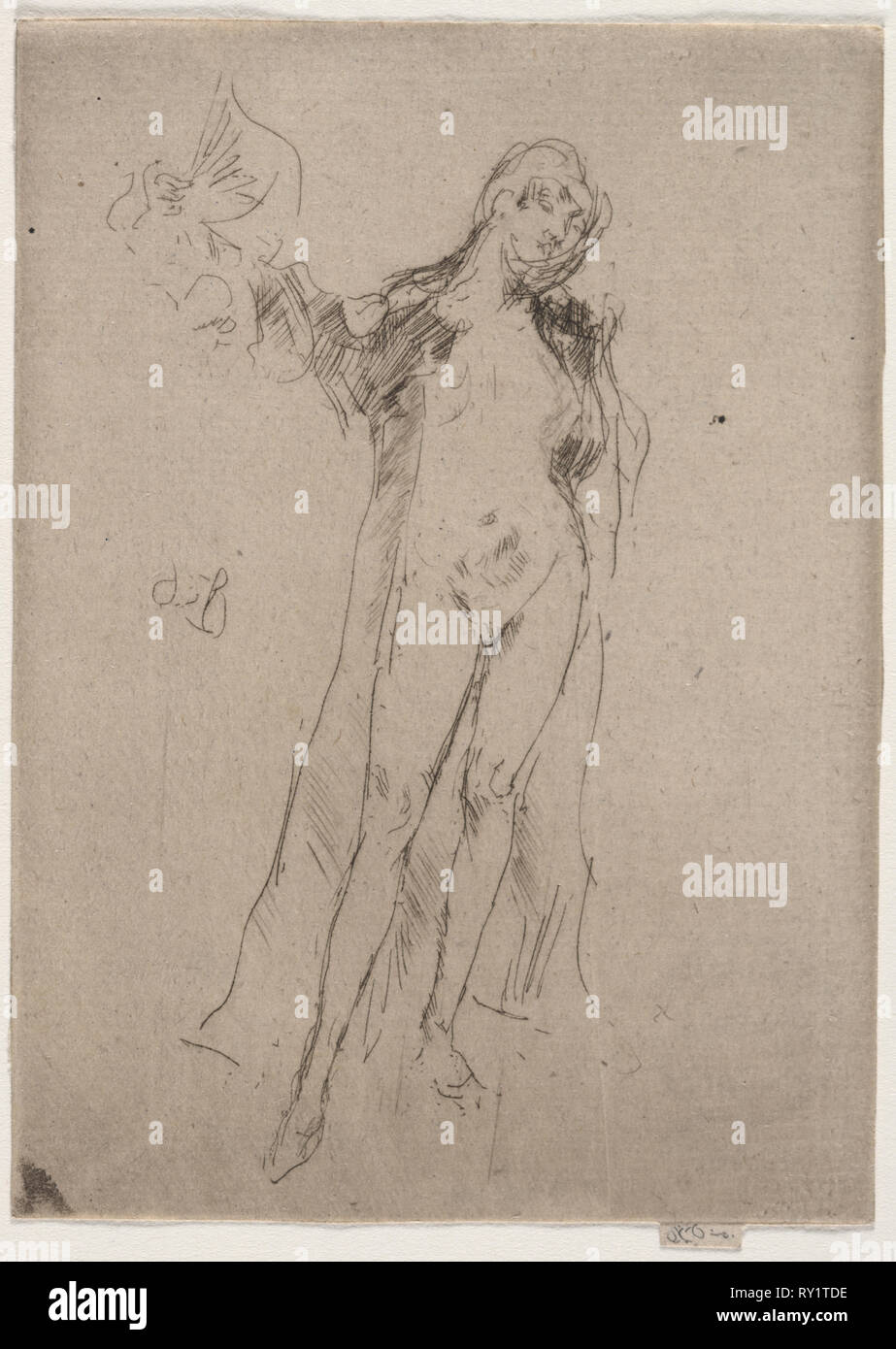 Der Lüfter (Modell 3). James McNeill Whistler (American, 1834-1903). Ätzen Stockfoto