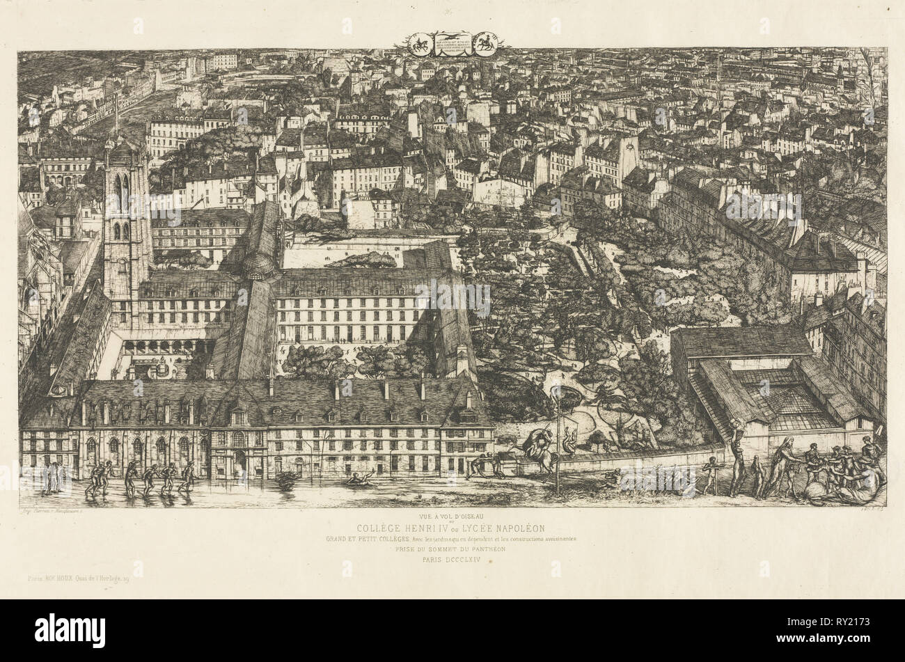 Hochschule von Henry IV. Charles Meryon (Französisch, 1821-1868). Ätzen Stockfoto