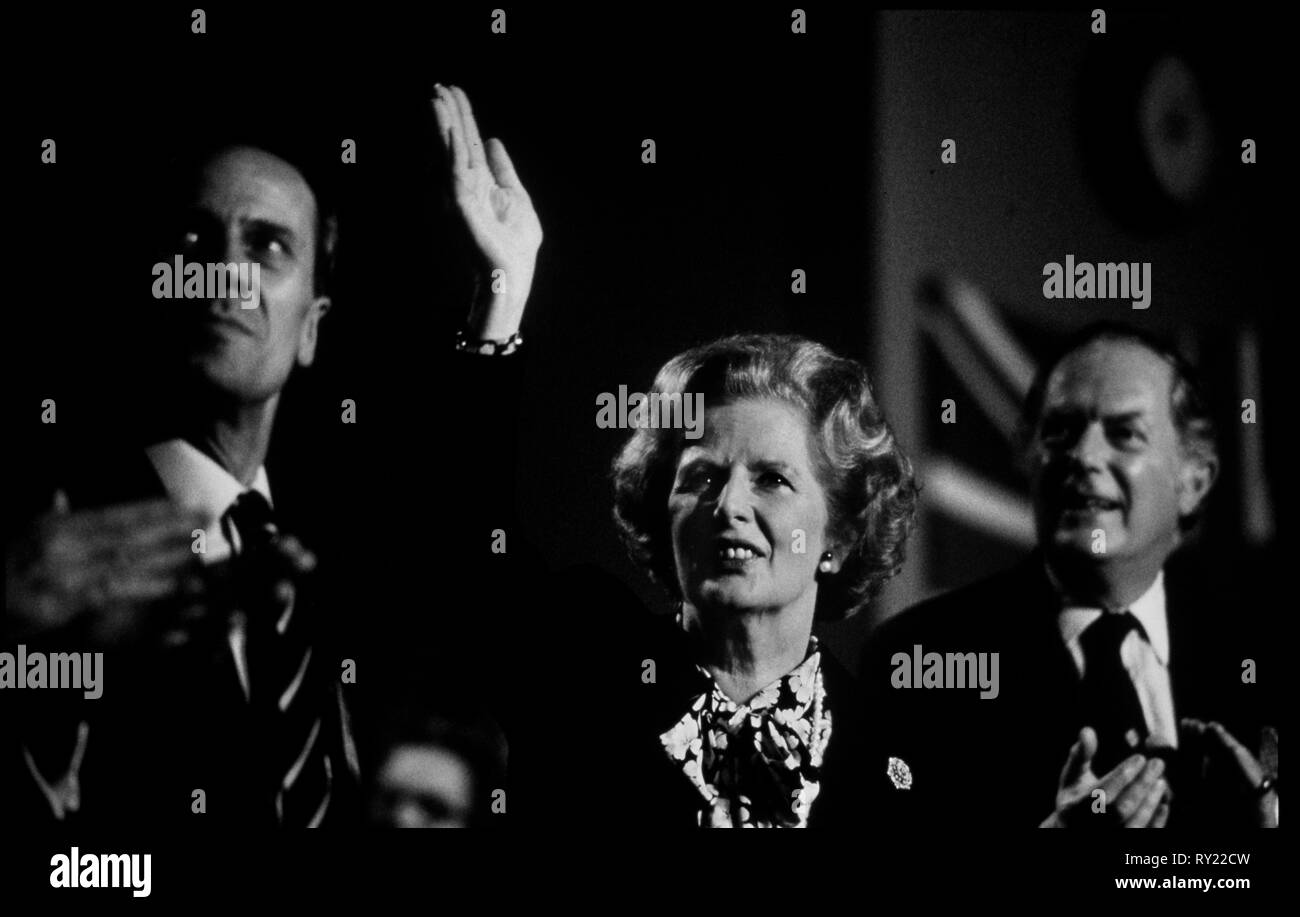 Margaret Thatcher Premierminister 1985 am Parteitag der Konservativen Partei, Blackpool England. 1985 Stockfoto