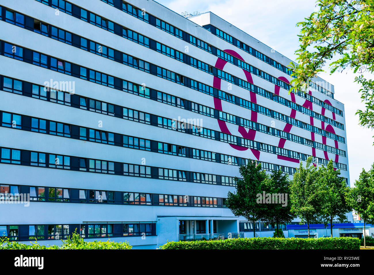 Plattenbau, Q216, Frankfurter Allee, Lichtenberg, Berlin, Deutschland Stockfoto