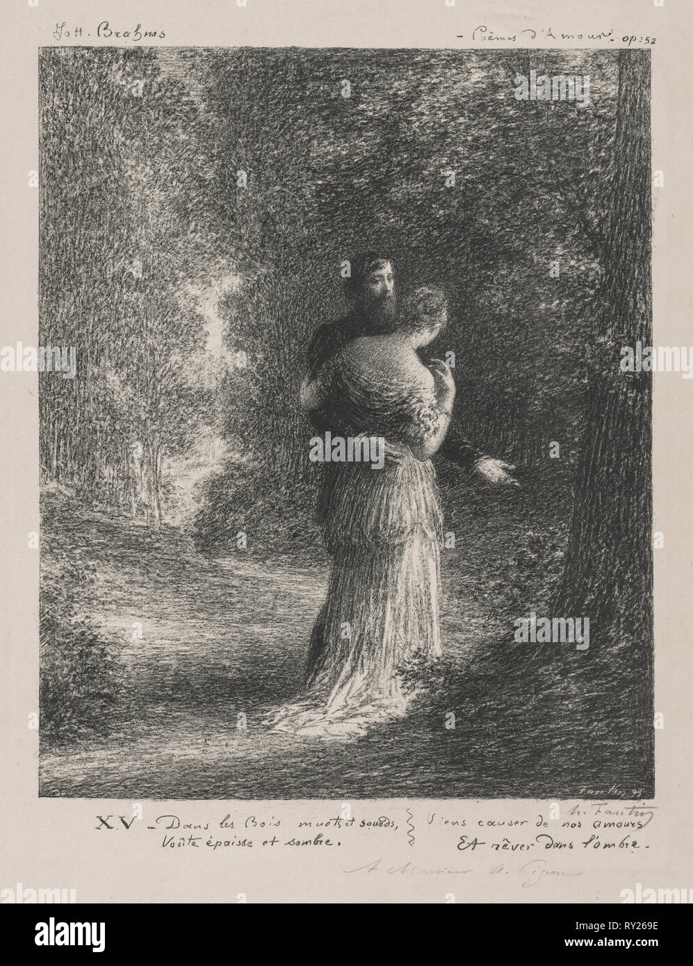 Liebe Gedichte von Brahms. Henri Fantin-Latour (Französisch, 1836-1904). Lithographie Stockfoto