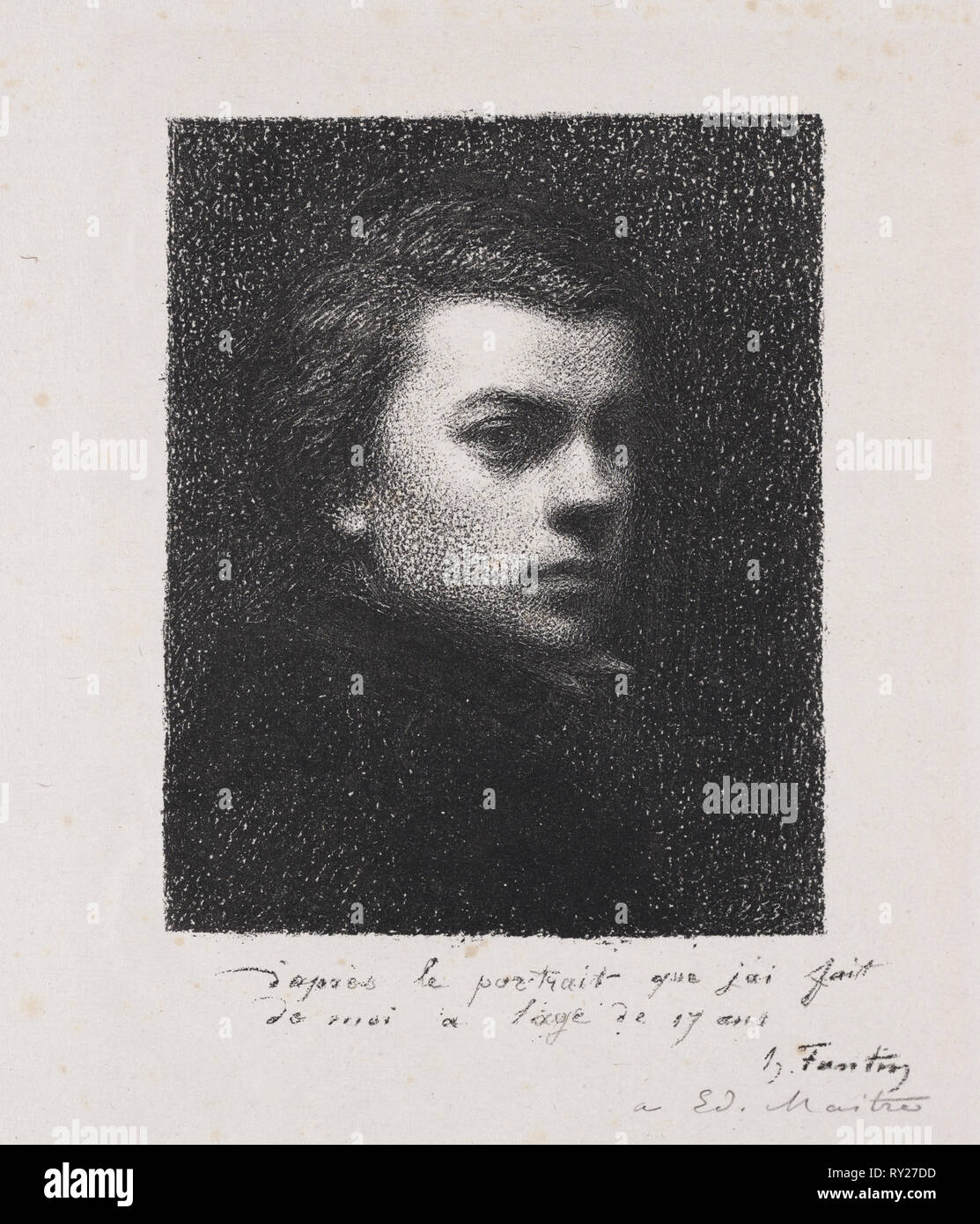 Der Künstler mit 17 Jahren, 1892. Henri Fantin-Latour (Französisch, 1836-1904). Lithographie Stockfoto