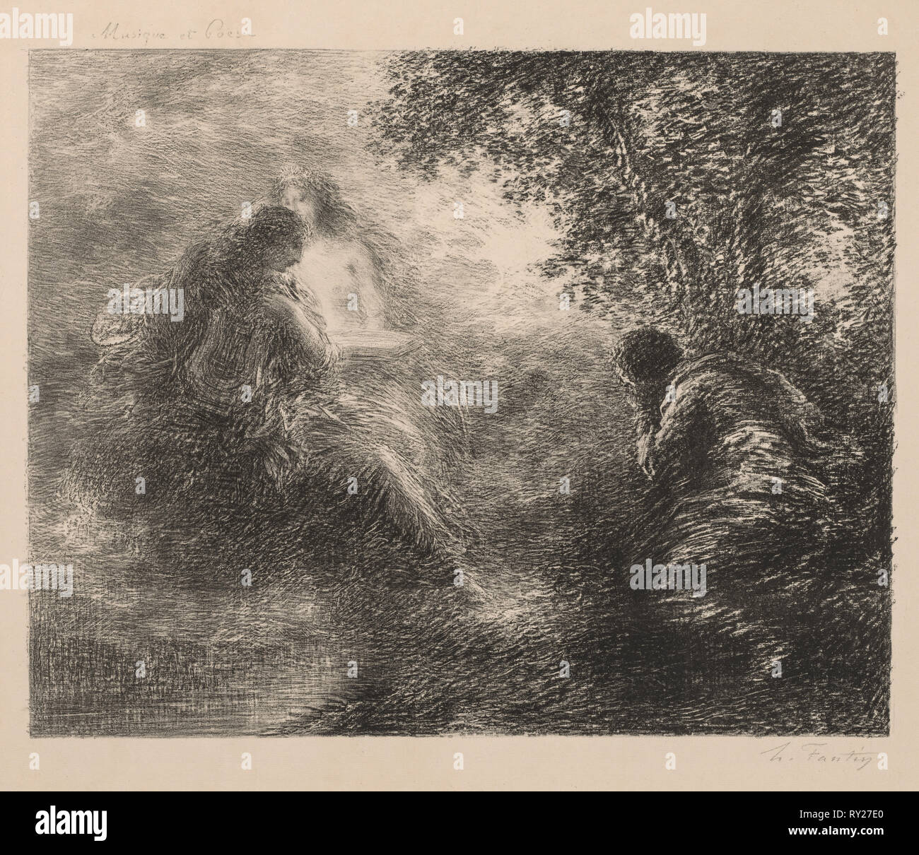 Musik und Poesie, 1883. Henri Fantin-Latour (Französisch, 1836-1904). Lithographie Stockfoto