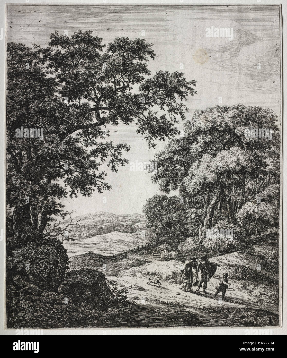 Die verbannung von Hagar und Ismael. Anthonie Waterloo (Niederländisch, 1609/10-1690). Ätzen Stockfoto