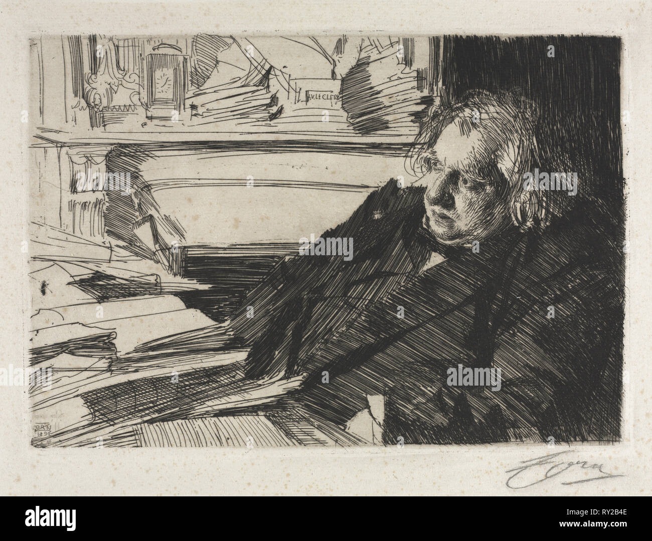 Ernest Renan, 1892. Anders Zorn (Schwedisch, 1860-1920). Ätzen und drypoint Stockfoto