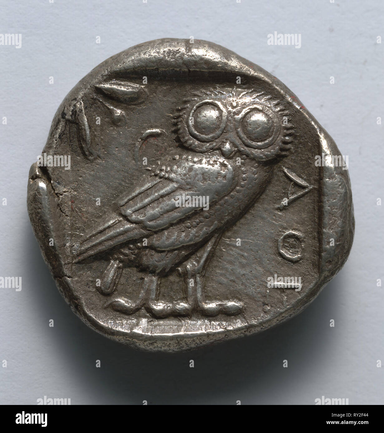 Stater: Eule (Rückwärtsfahrt), 514-407 BC. Griechenland, Athen, Ende 6./Anfang des 5. vorchristlichen Jahrhundert. Silber, Durchmesser 2,3 cm (7/8 in Stockfoto