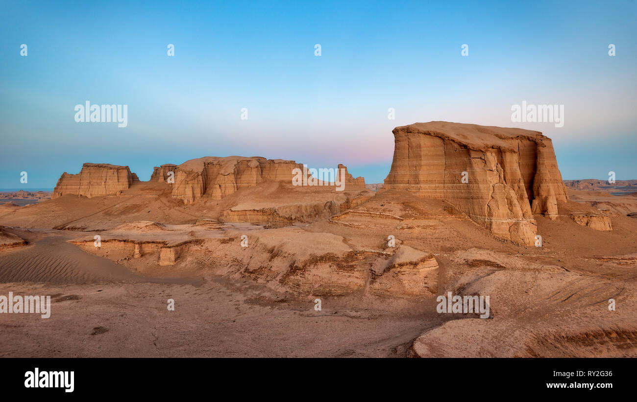 Dasht-e Lut Wüste in den östlichen Iran im Januar 2019 genommen, hdr genommen Stockfoto