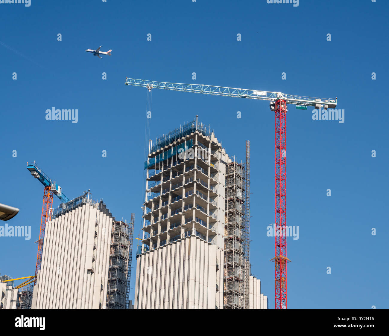 Neue Apartments und Wohnungen im Bau von Greenwich Millenium Stockfoto