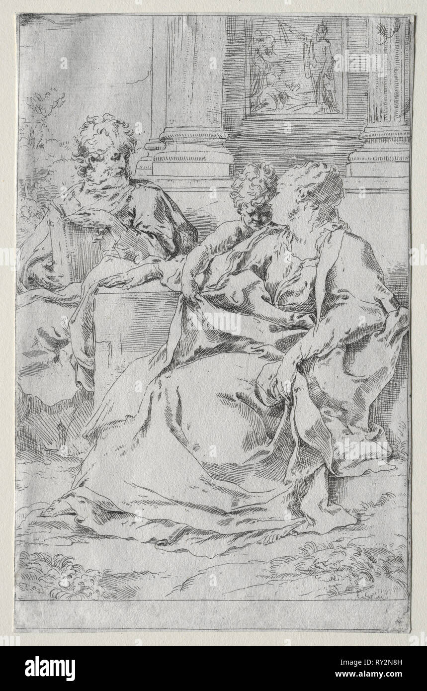 Die heilige Familie. Guido Reni (Italienisch, 1575-1642). Ätzen Stockfoto