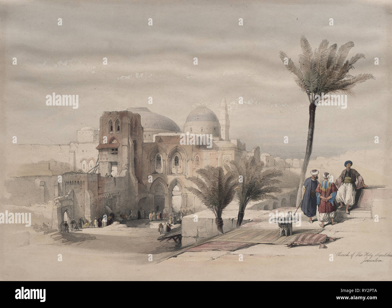 Die Grabeskirche, Jerusalem, 1839. David Roberts (British, 1796-1864). Farblithographie Stockfoto