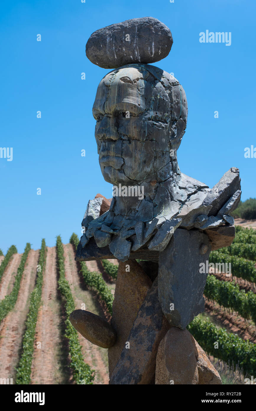 Interessante Kopf Skulptur an der Tokara Estate, Südafrika Stockfoto