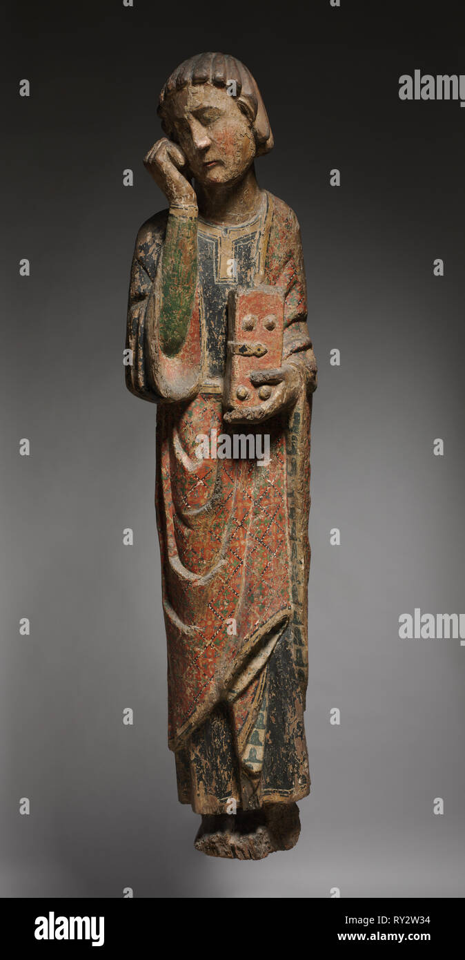 Trauer Saint John, C. 1250-1275. Spanien, Königreich von Kastilien und Leon, 13. Polychromed Eiche; gesamt: 154,9 x 36,9 x 20,4 cm (61 x 14 1/2 x 8 1/16 in Stockfoto
