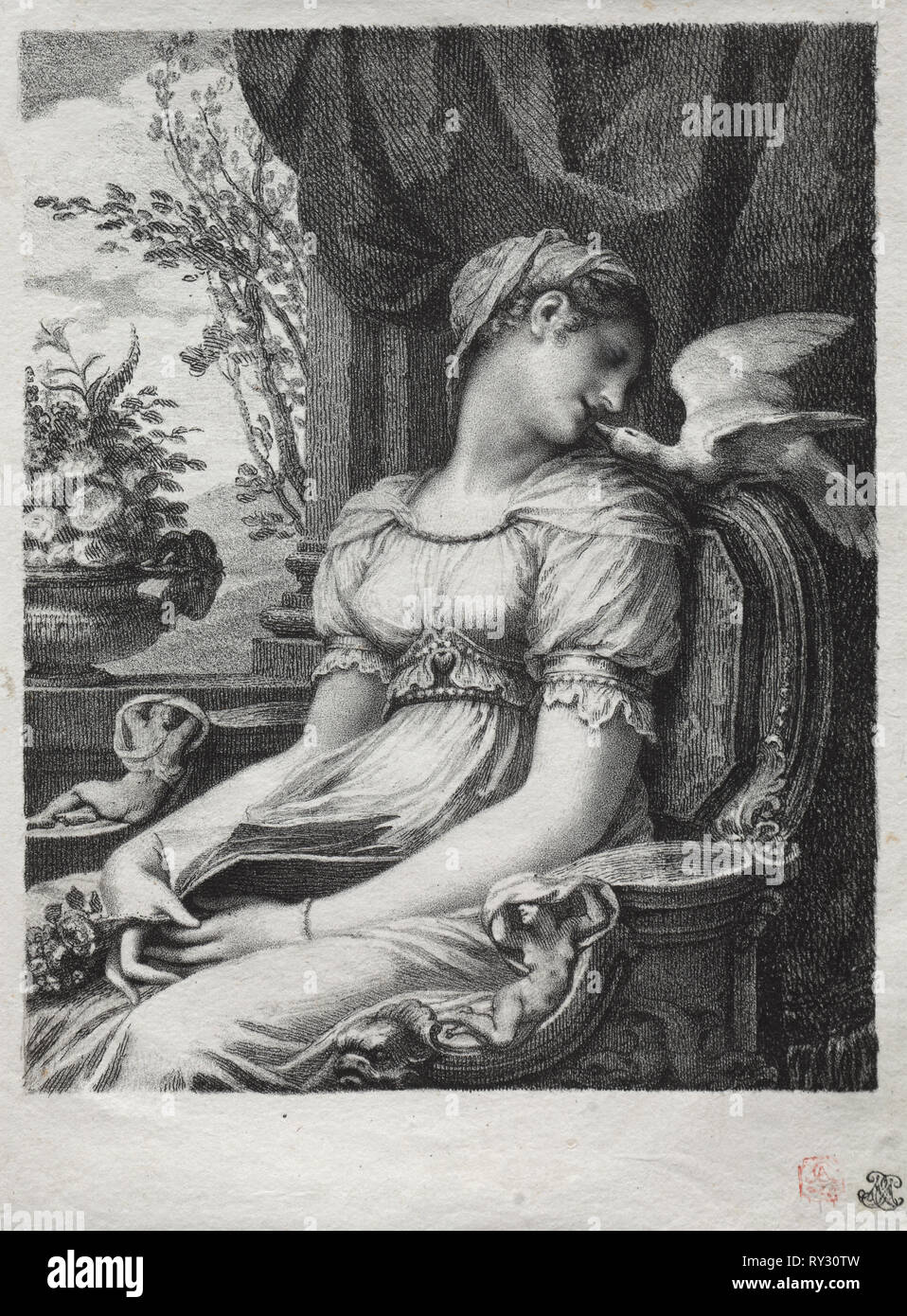 Meditation, 1822. Pierre-Paul Prud'hon (Französisch, 1758-1823). Lithographie Stockfoto