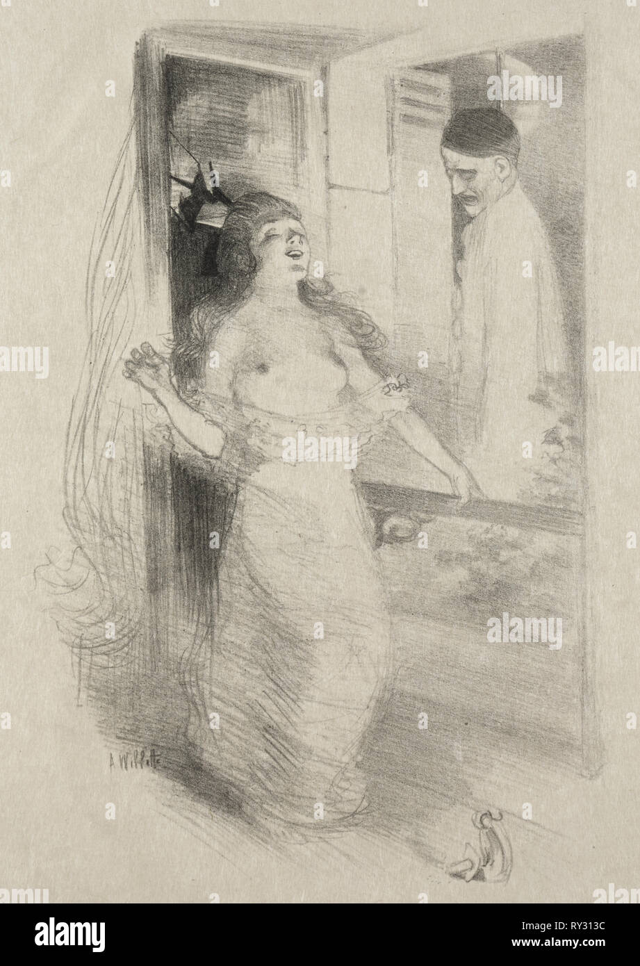 Pierrot. Adolphe Léon Willett (Französisch, 1857-1926). Lithographie Stockfoto
