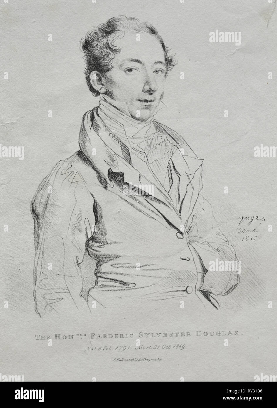 Herr Frederic Sylvester Douglas, 1815. Jean-Auguste-Dominique Ingres (Französisch, 1780-1867). Lithographie Stockfoto