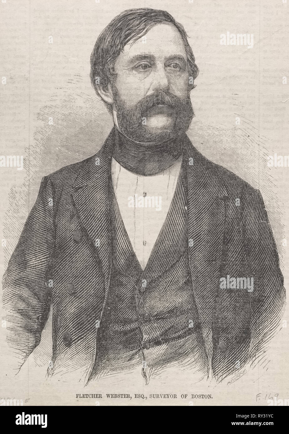 Fletcher Webster, Esq., Gutachter von Boston, 1859. Winslow Homer (American, 1836-1910). Holzstich Stockfoto