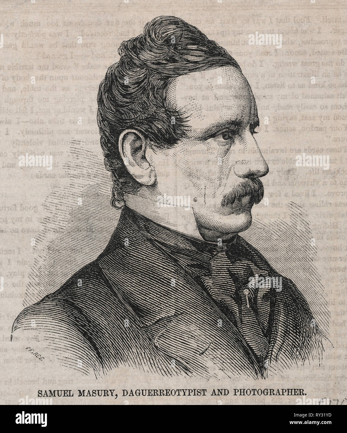 Samuel Masuren, Daguerreotypist und Fotograf, 1859. Winslow Homer (American, 1836-1910). Holzstich Stockfoto