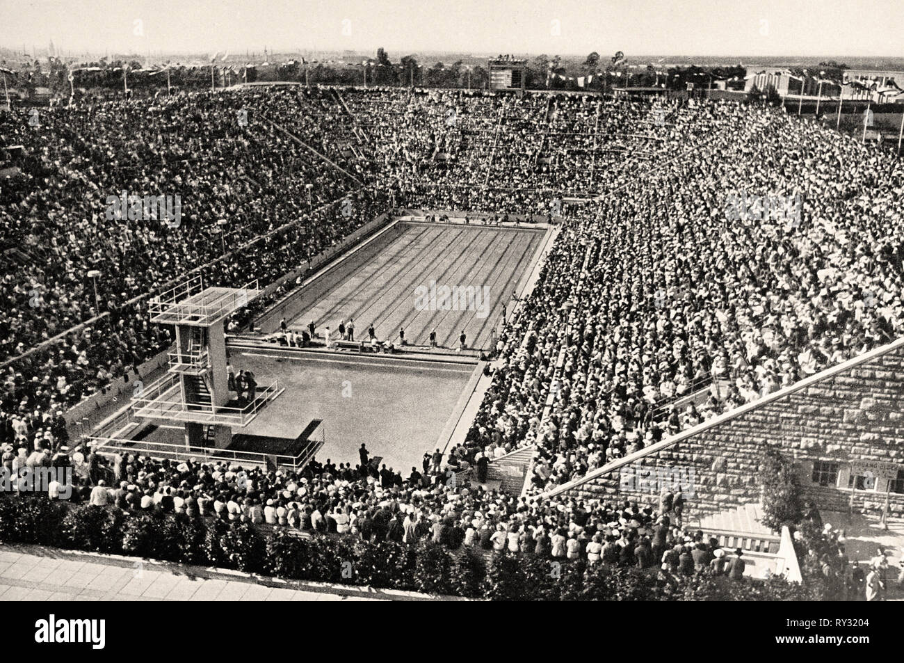 Olympischen Spielen 1936 in Berlin im Stadion bei den Olympischen Spielen 1936 in Berlin Stockfoto