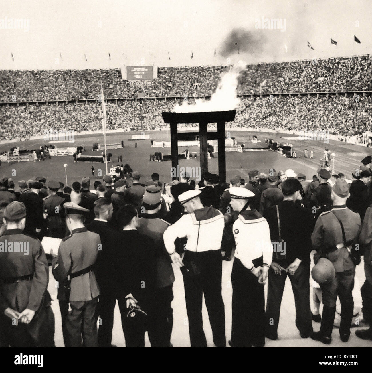 Olympischen Spielen 1936 Berlin - Zielgruppe für den Pferdesport Veranstaltungen an der Olympischen Sommerspiele 1936 in Berlin. Stockfoto