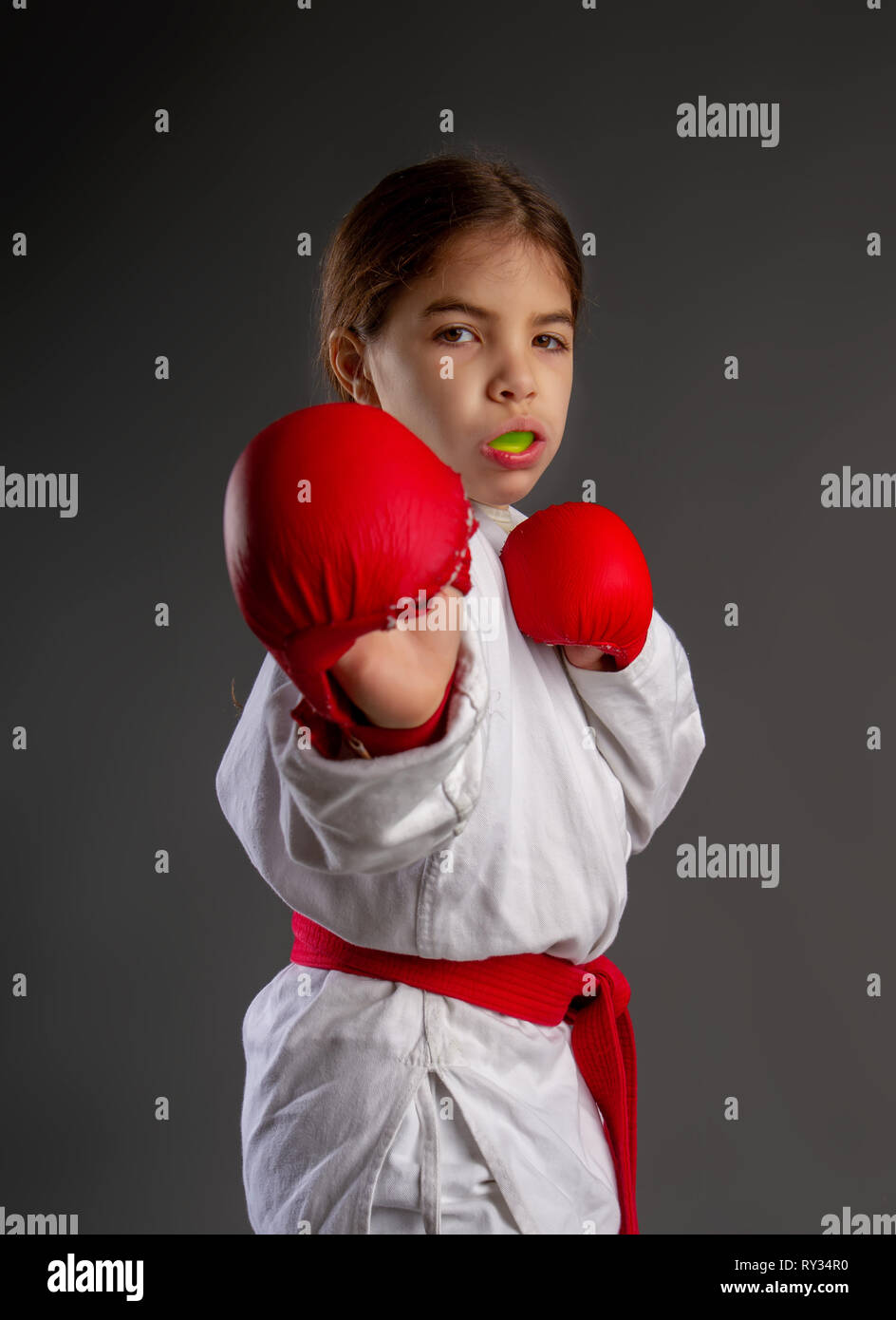 Karate Kid Streiks Stockfoto