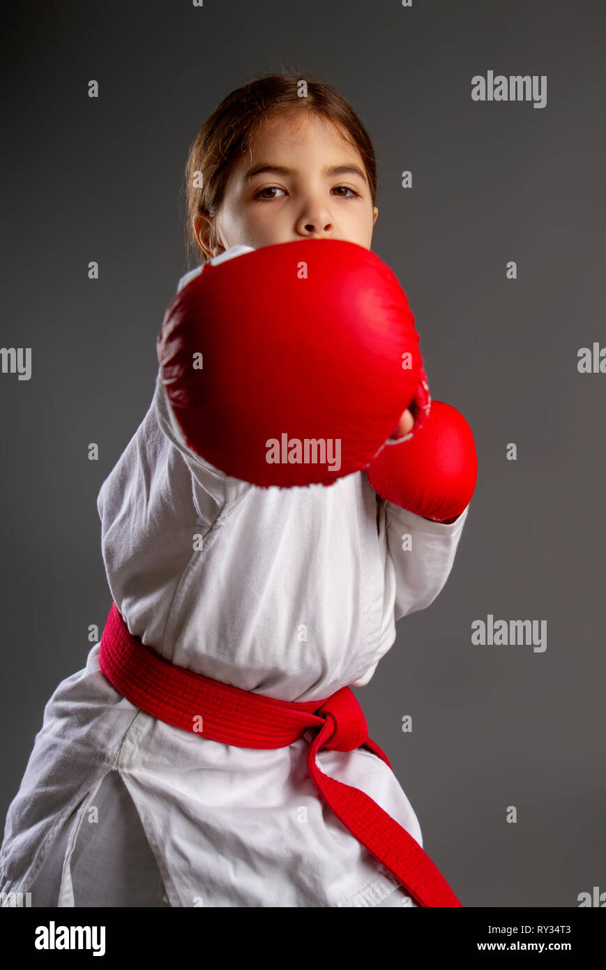 Karate Kid Streiks Stockfoto