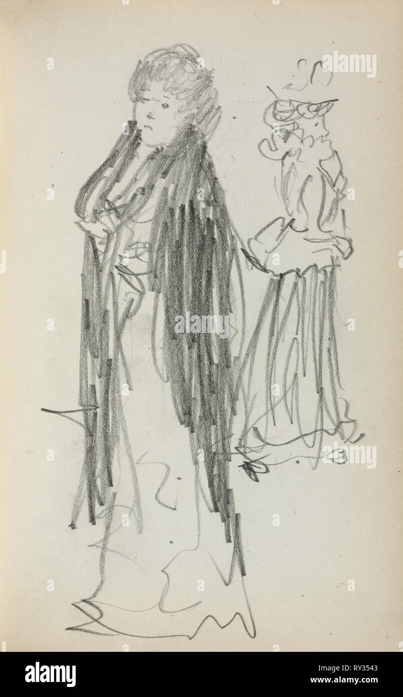 Italienischen Skizzenbuch: Zwei stehende Frauen (Seite 129), 1898-1899. Maurice Prendergast (American, 1858-1924). Bleistift; Blatt: 16,7 x 10,8 cm (6 9/16 x 4 1/4 in Stockfoto