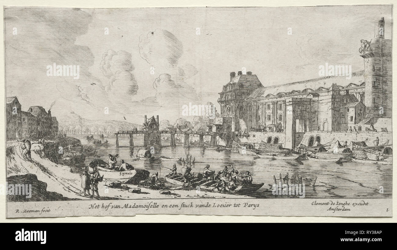 Blick auf Paris: Blick auf den Louvre und den Tuilerien. Reinier Nooms (Niederländisch, C. 1623-1667). Ätzen Stockfoto