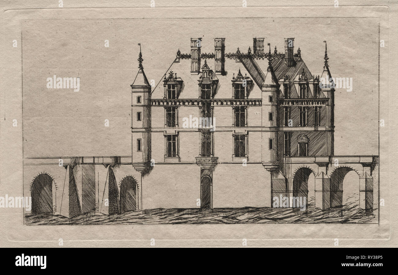 Schloss Chenonceau, 1856. Charles Meryon (Französisch, 1821-1868). Ätzen Stockfoto