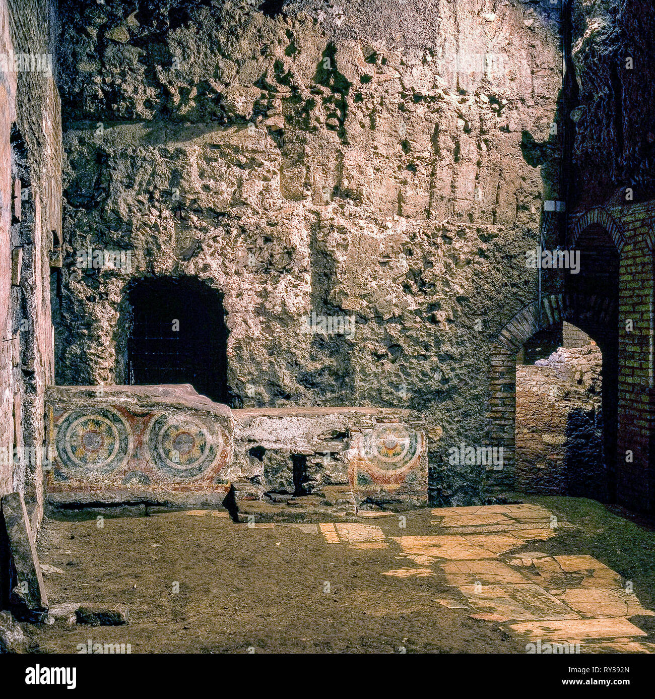 Italien, Latium, Rom, römische Archäologie, die U-Bahn von n. Crisogono Stockfoto