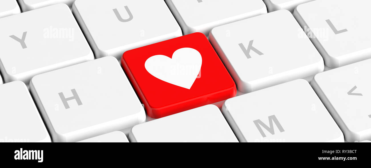 Keyboard With Heart Symbol Stockfotos und -bilder Kaufen - Alamy