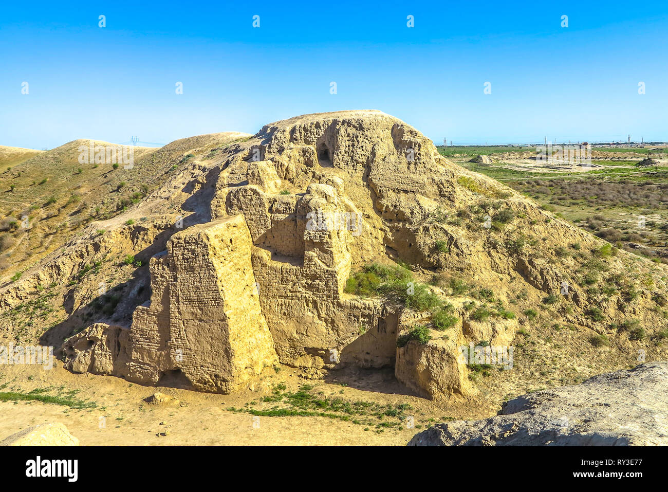 Maria Turkmenistan Gyaur Kala Stadtmauer Festung der Zoroastrier Stockfoto