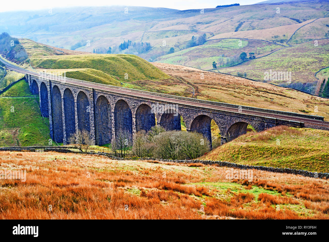 Nach Carlisle Railway, Arten Gill Viadukt, Dentdale, Cumbria, England vereinbaren Stockfoto