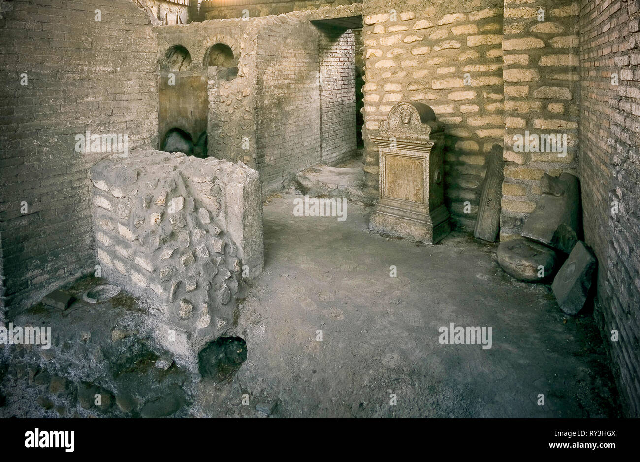 Italien, Latium, Rom, römische Archäologie - Rom U-Ostiense Nekropole Stockfoto