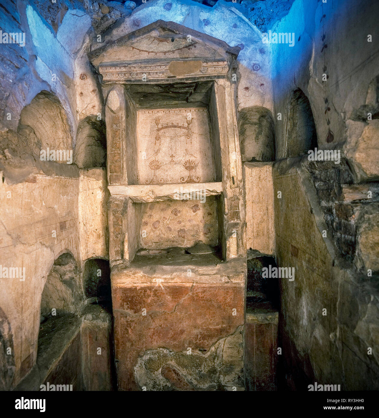Italien, Latium, Rom, römische Archäologie - Rom U-Ostiense Nekropole Stockfoto