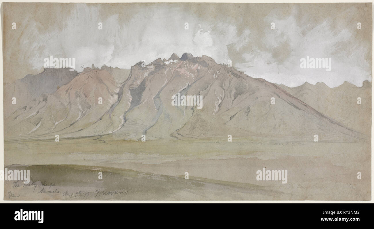 Die Ruby Range, Nevada, 1879. Thomas Moran (American, 1837-1926). Aquarell, Gouache und Graphit; Blatt: 19,6 x 36,2 cm (7 11/16 x 14 1/4 in Stockfoto