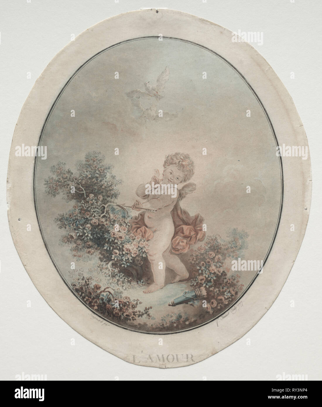 Amor, 1777. Jean François Janinet (Französisch, 1752-1814). Aquatinta Stockfoto