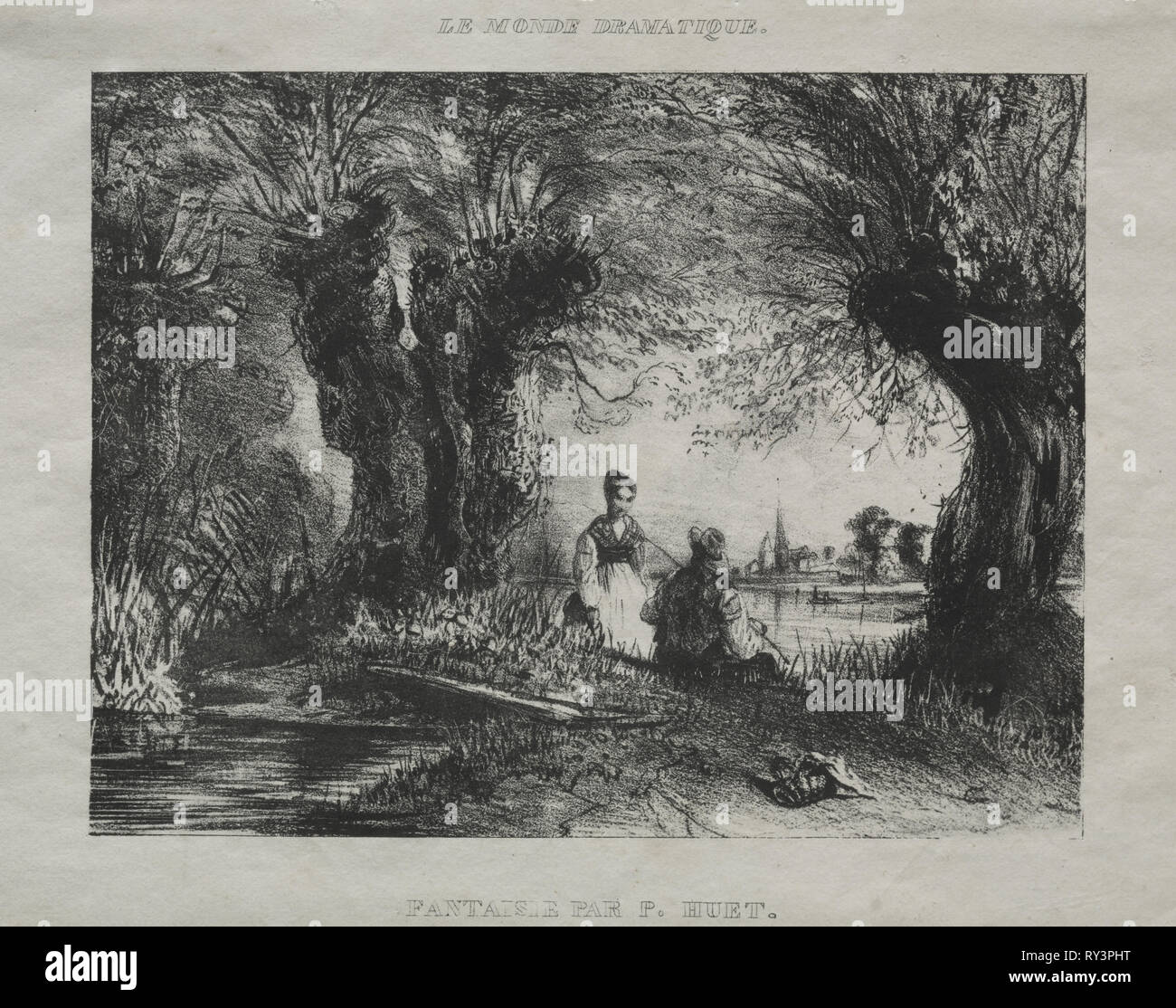 Fantasy, 1836. Paul Hüet (Französisch, 1803-1869). Lithographie Stockfoto