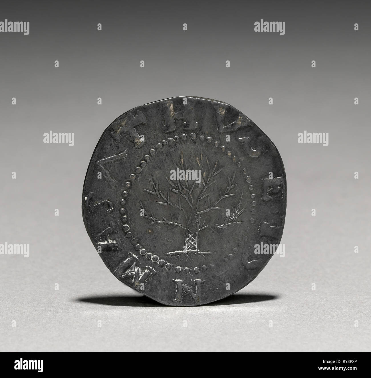 Eiche Schilling (Vorderseite), 1652. John Hull (American, 1624-1683), Robert Sanderson (American, 1609-1693). Silber, Durchmesser: 2,8 cm (1 1/8 in. Stockfoto