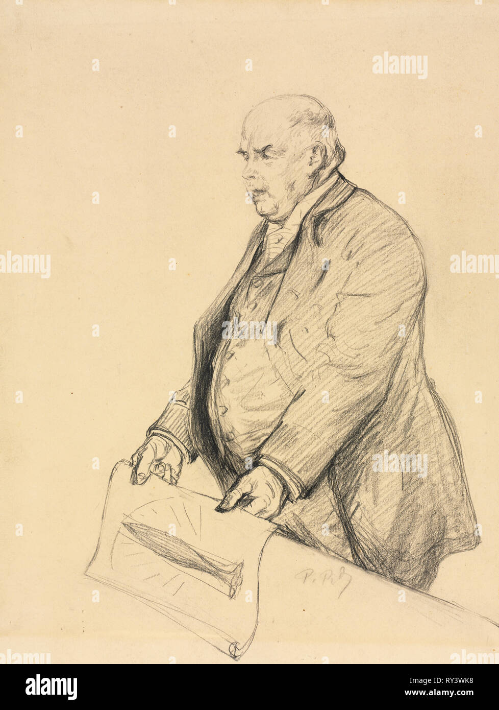 Robert Green Ingersoll, vierten Quartal 19. Charles Paul Renouard (Französisch, 1845-1924). Schwarze Kreide; Blatt: 35,1 x 26,5 cm (13 13/16 x 10 7/16 in.); sekundäre Support: 35,1 x 26,5 cm (13 13/16 x 10 7/16 Stockfoto