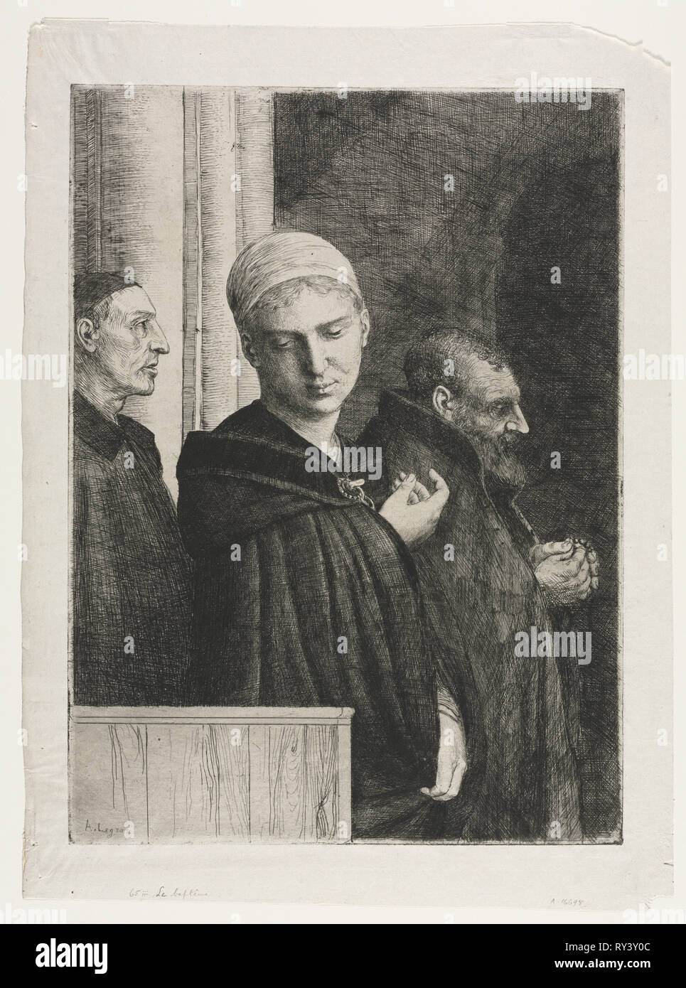 Die Taufe. Alphonse Legros (Französisch, 1837-1911). Ätzen Stockfoto