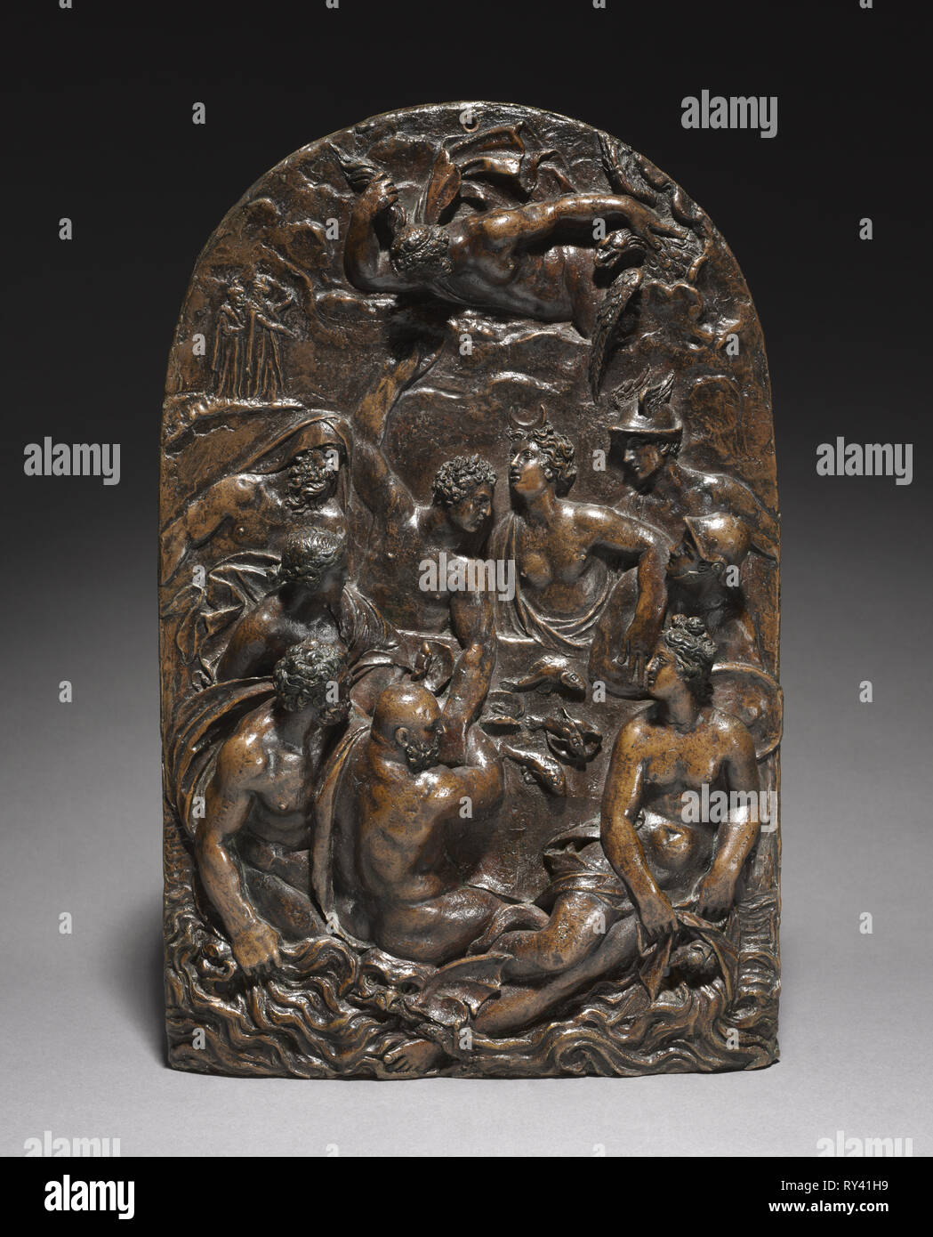 Fest der Götter, C. 1571-1578. Vermutlich durch Alessandro Vittoria (Italienisch, 1525-1608). Bronze; gesamt: 34,3 x 22,2 cm (13 1/2 x 8 3/4 in Stockfoto