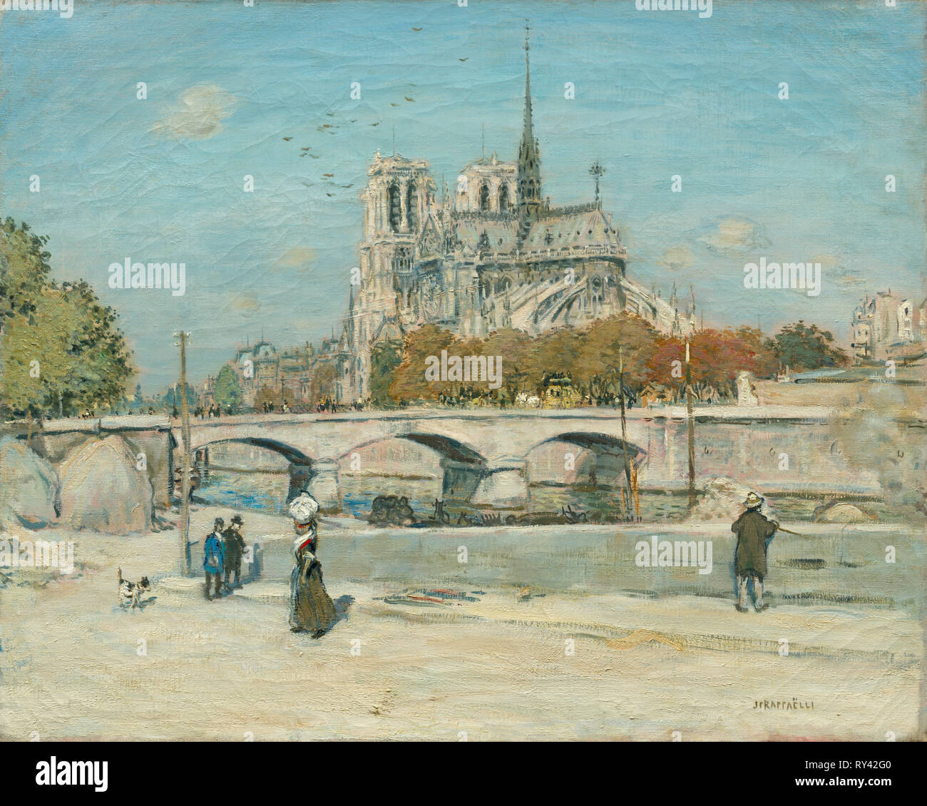 Notre Dame aus dem Quai de la Tournelle, C. 1897/1902. Jean-françois Raffaëlli (Französisch, 1850-1924). Öl An Gewebe; gerahmt: 85,5 x 101,5 x 9 cm (33 11/16 x 39 15/16 x 3 9/16 in.); ohne Rahmen: 65 x 81,2 cm (25 9/16 x 31 15/16 in Stockfoto