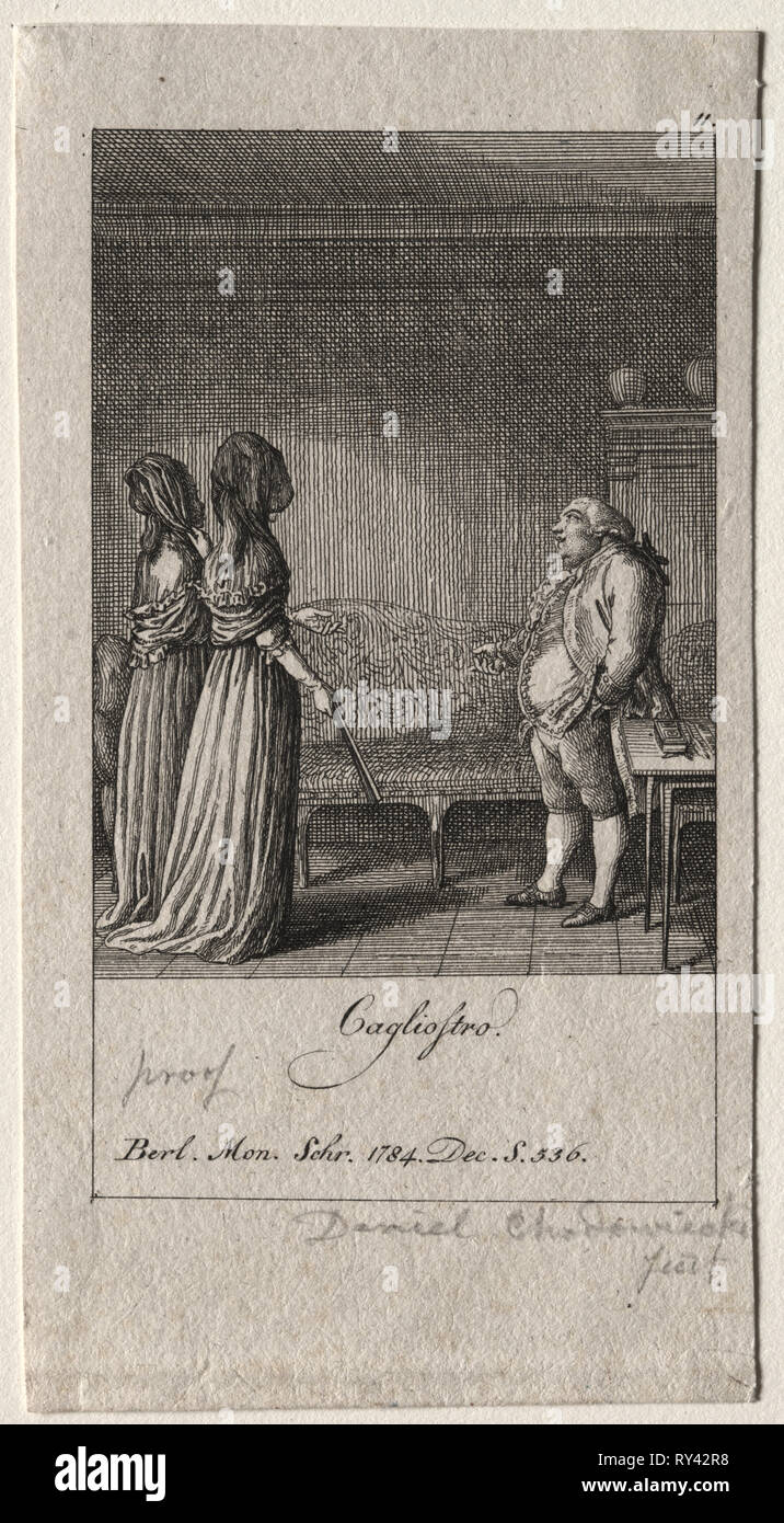 Cagliostro, 1784. Daniel Chodowiecki (Deutsch, 1726-1801). Ätzen Stockfoto