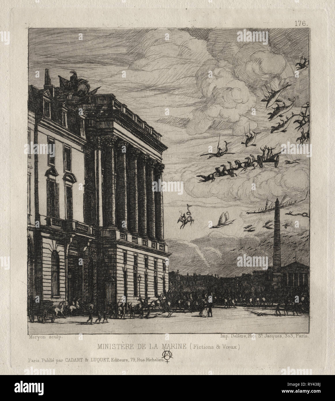 Die Admiralität, Paris, 1865. Charles Meryon (Französisch, 1821-1868). Ätzen Stockfoto